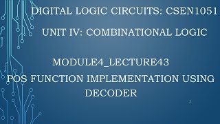 module4lecture43POS function implementation using decoder [upl. by Zarla770]