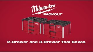 Milwaukee Tool PACKOUT Drawers Tool Box 48228443 amp 48228442 [upl. by Aicnetroh302]