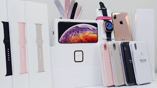 MASSIVE iPhone XS MAX amp Apple Watch Series 4 Unboxing  Accessories [upl. by Maise815]