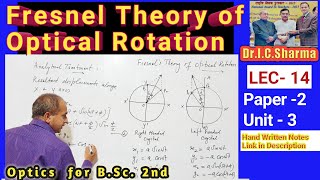 Fresnel Theory of Optical Activity for BSc 2nd Year  Linear and Circular Vibration  L14 [upl. by Teirrah]