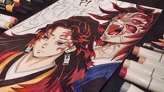 Drawing Demon Slayer  Yoriichi and Kokushibo Kimetsu No Yaiba [upl. by Slotnick927]