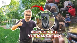 DIY Vertical Garden Using Upcycled Materials  Hügelkultur Technique for Sustainable Gardening [upl. by Atorod]