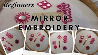 Different Types of Mirror Patti Embroidery Stitches  Learn Embroidery Stitches [upl. by Tecil]