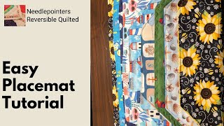 Sew an Easy Quilted Reversible Placemat Free Pattern [upl. by Aihseit760]