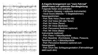 Mein Fahrrad  A Capella amp Chor Noten Arrangement diePrinzen [upl. by Zarihs]