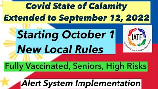 PHILIPPINES TRAVEL UPDATE  NEW LOCAL RULES STARTING OCTOBER 1 FULL IMPLEMENTATION OF ALERT SYSTEM [upl. by Papagena]