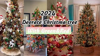 NEW 2024 Christmas Decor  How to Decorate a Christmas Tree Using Green and Red  CHRISTMAS 2024 [upl. by Alekram579]