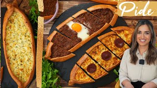 Türkische Pide Schiffe mit Käse Sucuk Hackfleisch Ei  Peynirli Kiymali Pide  Kikis Kitchen [upl. by Koss372]