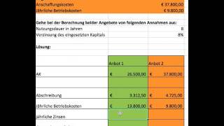 Kostenvergleichsrechnung ALT [upl. by Etta]