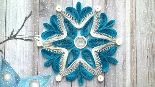 Paper Quilling Snowflake  StepbyStep Tutorial  Christmas Crafts [upl. by Lewis]