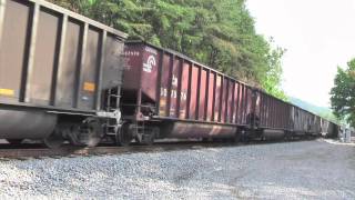 Highpitched whistle on Norfolk Southern coal train HD [upl. by Attemaj]