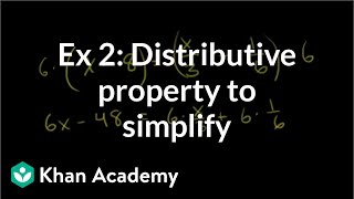 Ex 2 Distributive property to simplify  Linear equations  Algebra I  Khan Academy [upl. by Anirroc638]