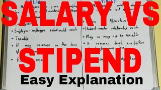 Stipend vs SalaryDifference between stipend and salarySalary and stipend difference [upl. by Lev]