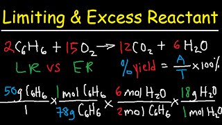 Stoichiometry  Limiting amp Excess Reactant Theoretical amp Percent Yield  Chemistry [upl. by Ashlie]