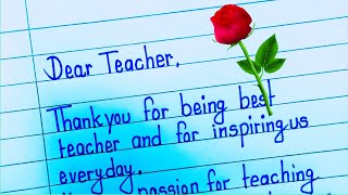 Teachers Day Card Teachers DayTeachers Day Card Writing Teachers Day Letter in english5 October [upl. by Engapmahc]