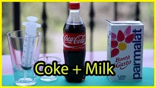 Coke mixed with Milk Experiment parmalat [upl. by Leoni]