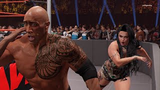 Live WWE 2K24  The Rock vs Indian Female Wrestler  WWE Smackdown Today Fight shorts [upl. by Enelrats]