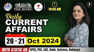 20  21 October Current Affairs 2024  Daily Current Affairs  Current Affairs Today [upl. by Okier299]