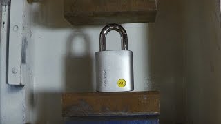 Hydraulic Press  Hardened Steel Padlock [upl. by Eugenius]