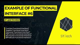 Functional Interface Example  Supplier Consumer BiFunctional BiConsumer  BiPredicate Example 6 [upl. by Ennylyak]