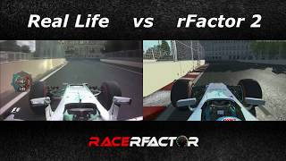 Baku  Real vs rFactor 2 track [upl. by Einama]