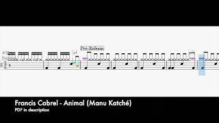 Francis Cabrel  Animal Drum Transcription [upl. by Nyleikcaj]