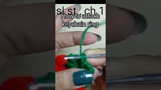 Crochet keychain tutorial crochet keychain diy shorts crochetshorts [upl. by Osswald]