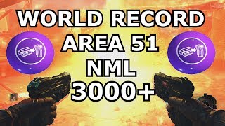 World Record Area 51 No Mans Land over 3000  kills Moon All Gums amp RK5 black ops 3 zombies [upl. by Wendel]