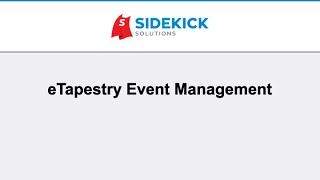 eTapestry Event Management How to Track Data for Special Events [upl. by Aneleh]