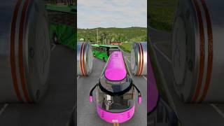 Mix Color Buses vs Huge Bollards beamngdrive carcolors automobile beamng [upl. by Eirehc]