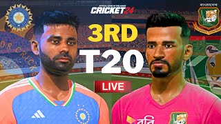 India vs Bangladesh 2024 3rd T20 Match  Cricket 24 Live  ShreeGamerz [upl. by Idnil]