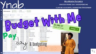 YNAB Budget With Me  Oct MidMonth Pay Unplanned Amazon Spending Budgeting November [upl. by Uhej]