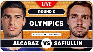 ALCARAZ vs SAFIULLIN • Paris Olympics 2024 • LIVE Tennis Play by Play Stream [upl. by Anekahs]