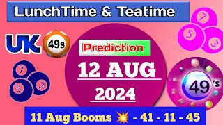 Uk49s double predictions for today 120824  today uk49s lunchtime prediction [upl. by Nytram673]