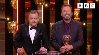 Lee Mack and Chris McCausland make the funniest presenting duo 😂  The BAFTAS 2022  BBC [upl. by Nawud3]