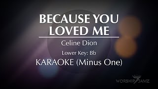 Because You Loved Me  Celine Dion  Karaoke Lower Key [upl. by Clauddetta]