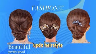 Simple and easy hairbun hairstyle l easy party hairstyles Il hairstyle for girls [upl. by Sanoj]