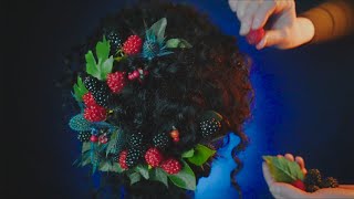 ASMR Hair Styling and Mouth Sounds 🍓🫐🍒 [upl. by Nnaecarg]