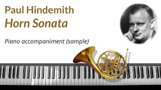 Hindemith Horn Sonata  piano accompaniment backing tracks sampledemo [upl. by Abihsot472]