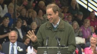 Prince William Anglesey speech Will on baby George being loud but extremely good looking [upl. by Fillender]