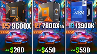 RYZEN 5 9600X vs RYZEN 7 7800X3D vs INTEL i913900K  Test in 6 Games [upl. by Nnalatsyrc]