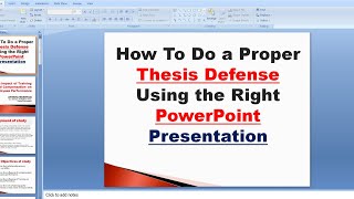 how to make PowerPoint presentation for Research defense  create presentation for thesis defense [upl. by Hubsher]