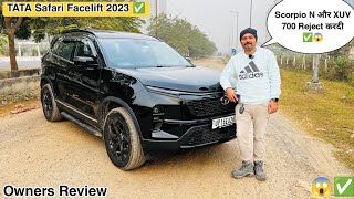 Scorpio N और XUV 700 Reject करदी 😱 Tata Safari Facelift Owners Review  Safari Facelift 2023  ✅ [upl. by Orland]