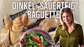 Knuspriges Dinkel Baguette selber machen  extrem lecker [upl. by Yrannav]