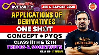 Applications of Derivatives  One Shot  Concept  PYQs  11th amp 12th  JEE amp EAPCET 2025 kiran sir [upl. by Etnuhs]