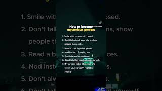 How to become mysterious person shortvideo motivation [upl. by Mercedes]