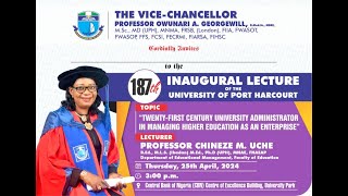 187th Inaugural Lecture of the University of Port Harcourt [upl. by Aseret304]