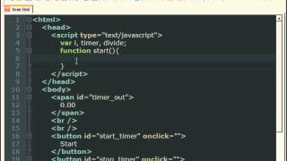 JavaScript Tutorial  Timers  Making a Stopwatch [upl. by Rosenblatt]