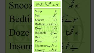 Essential Sleep Vocabulary in English with Urdu Translation  Improve Your Daily English [upl. by Atalya640]