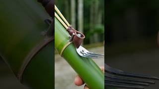 Bamboo creations with fork Bamboo Diy Slingshots Bambooart [upl. by Eelarbed10]